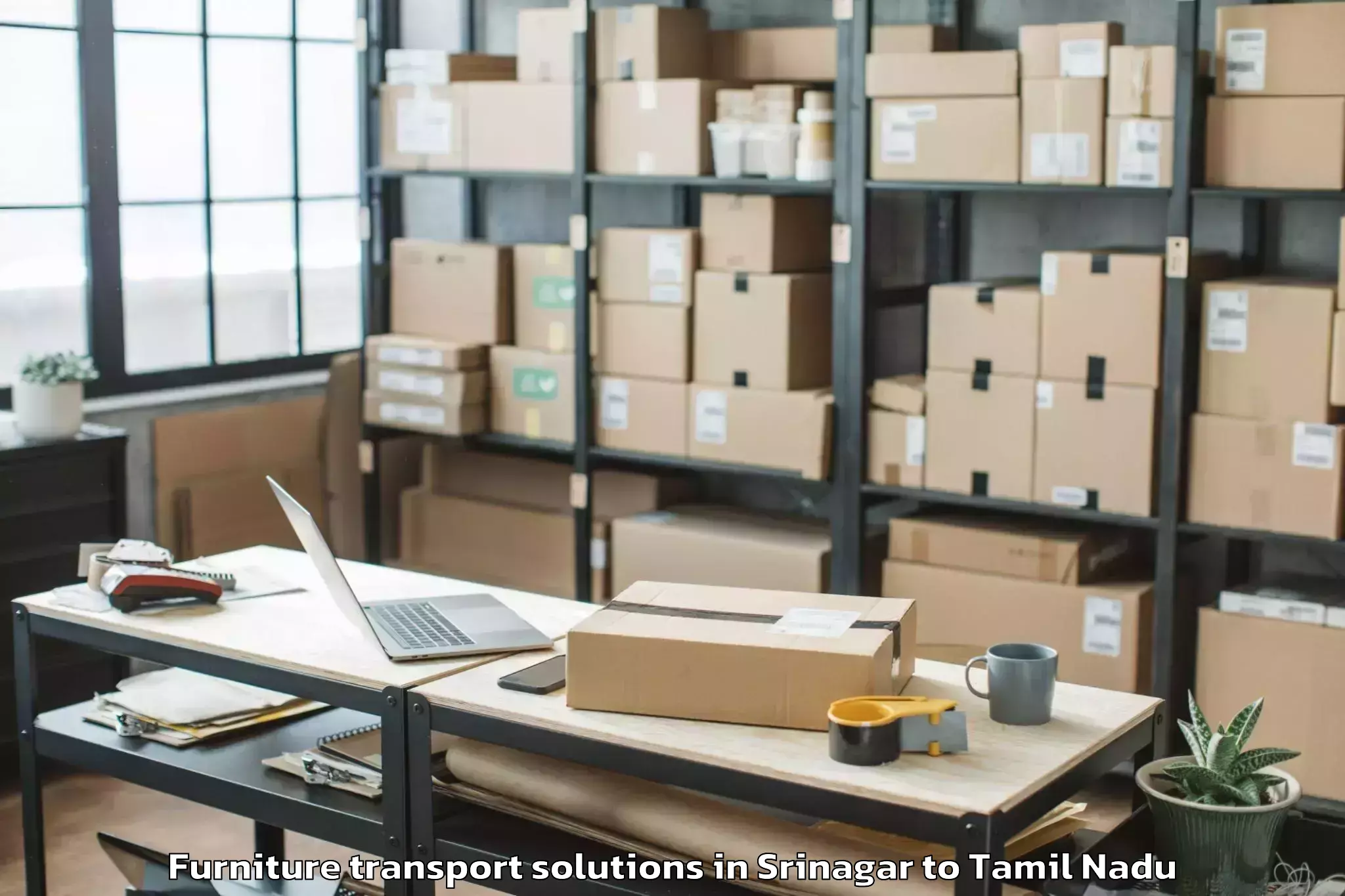 Affordable Srinagar to Trichy Furniture Transport Solutions